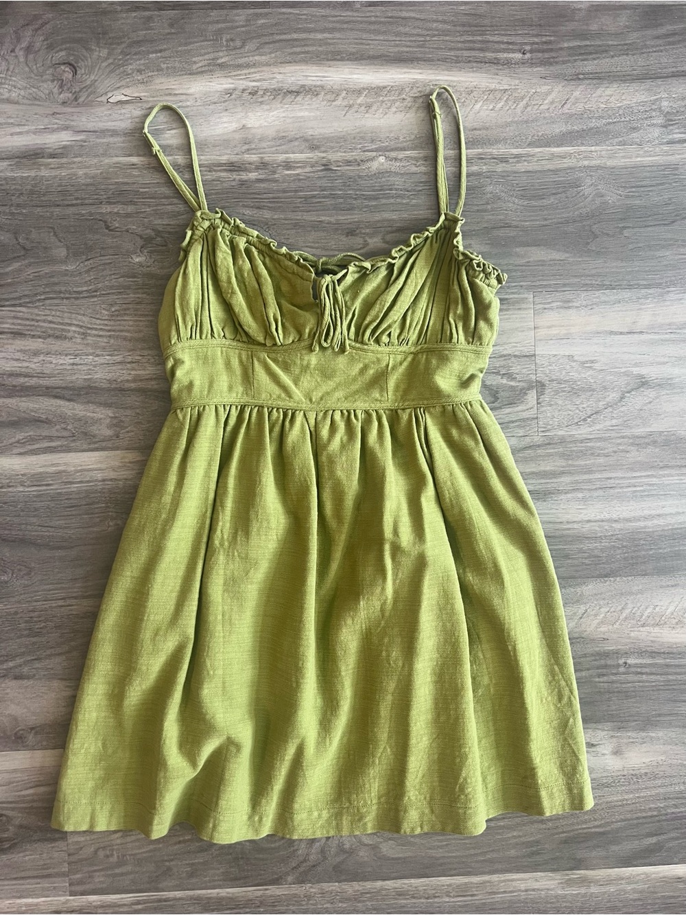 Lulu's Olive Green Tie-Detail Sundress